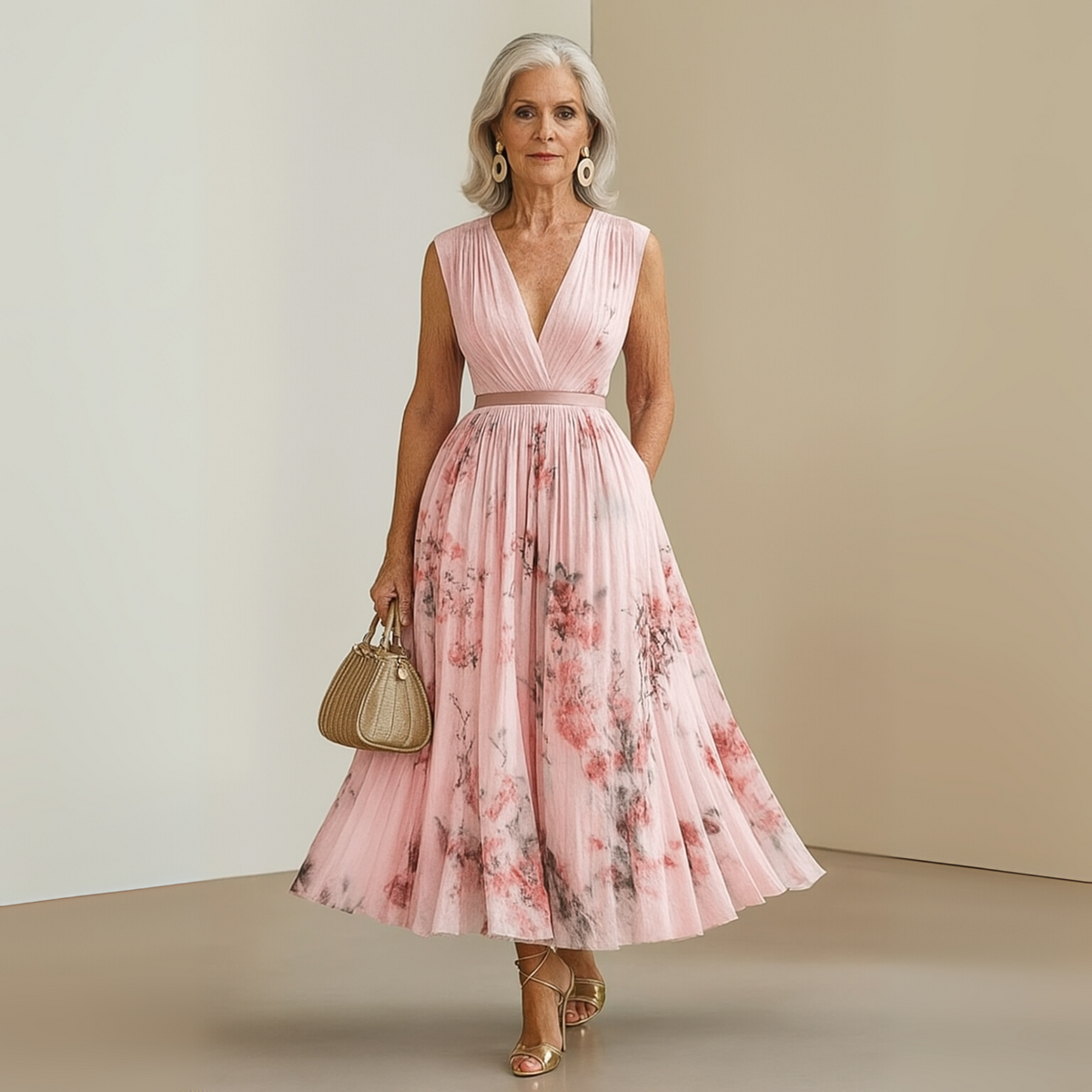 Women's Sleeveless Flowing Maxi Dress - Summer Elegance