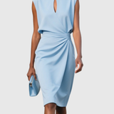 Women's Sleeveless Knee-Length Dress - Elegant Everyday Style | Spring - Light Blue