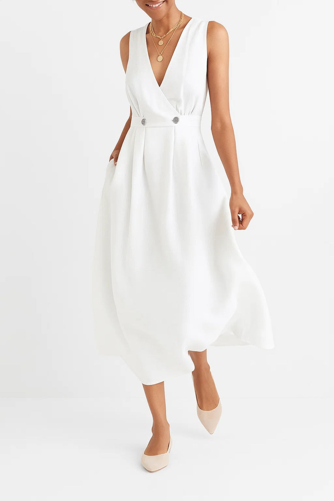 Women's Sleeveless Maxi Dress | Effortless Style | Summer - White