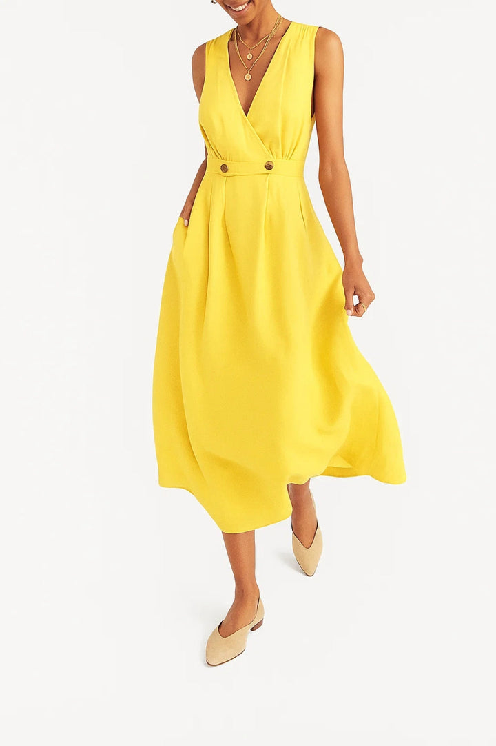 Women's Sleeveless Maxi Dress | Effortless Style | Summer - Yellow