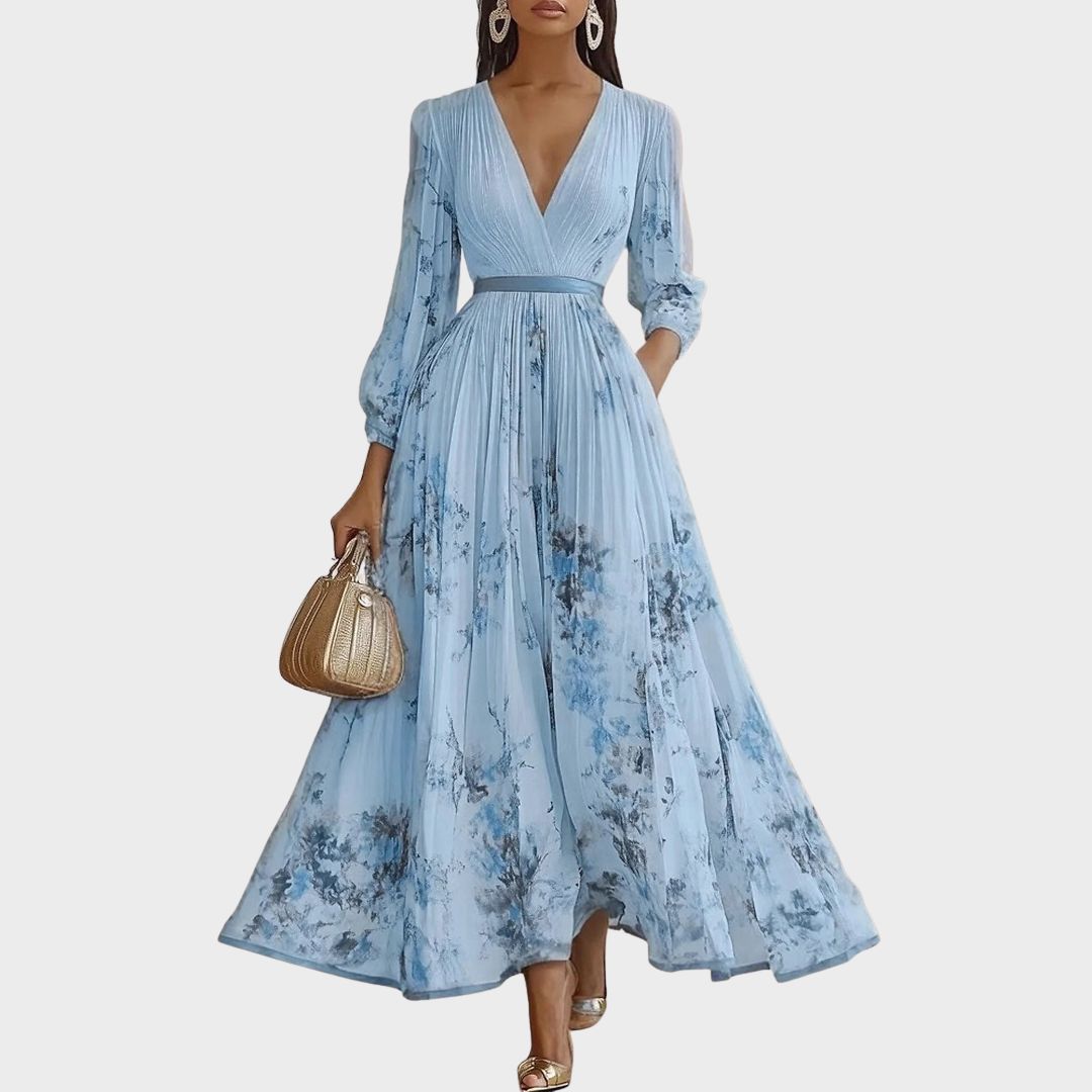 Women's Sleeveless Pleated Floral Midi Dress - Elegant Summer Style