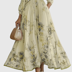 Women's Sleeveless Pleated Floral Midi Dress - Elegant Summer Style