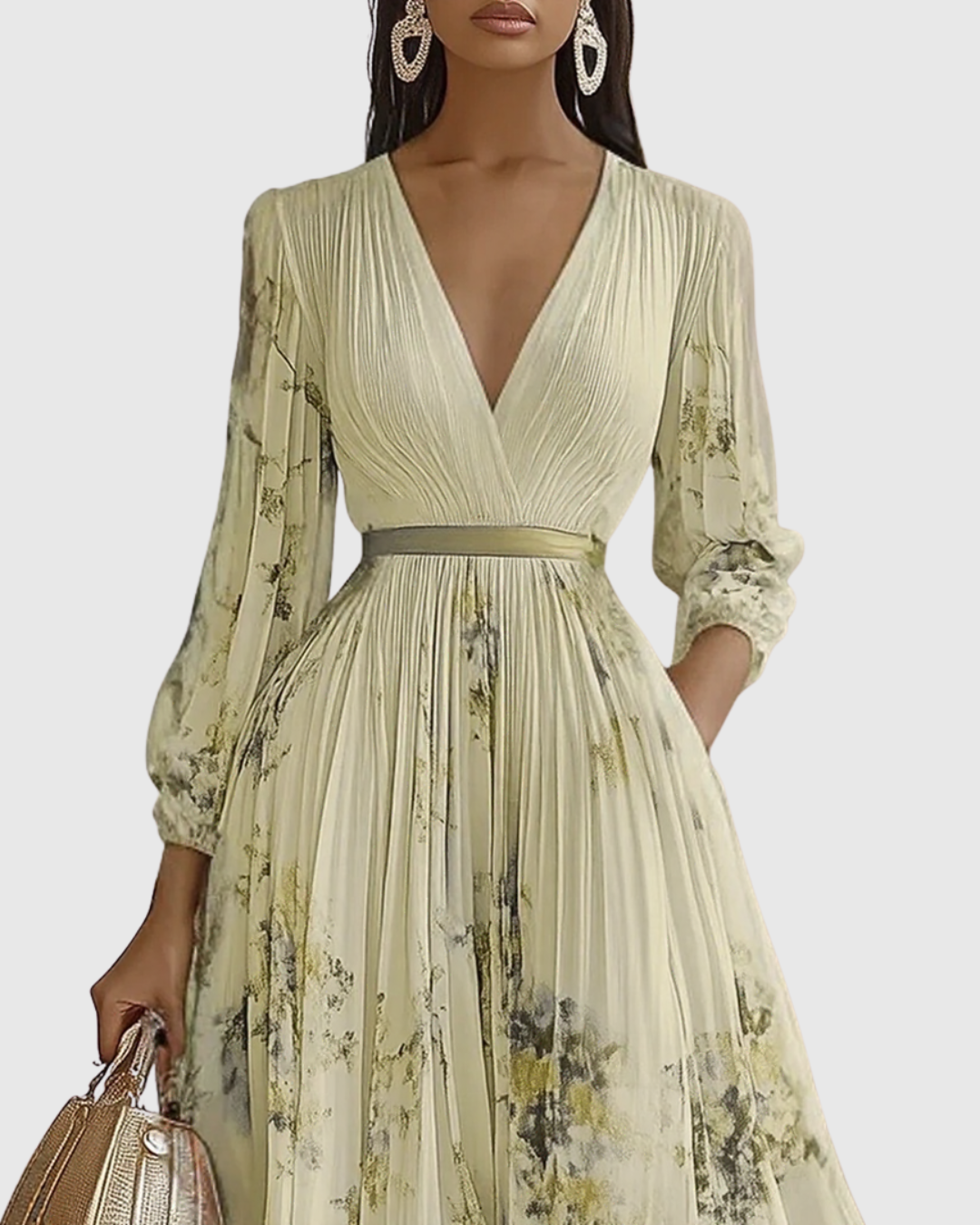 Women's Sleeveless Pleated Floral Midi Dress - Elegant Summer Style
