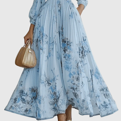 Women's Sleeveless Pleated Floral Midi Dress - Elegant Summer Style