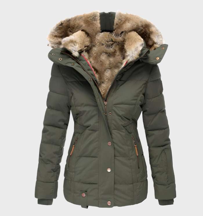 Women's Slim Fit Winter Coat | Warm Style | Winter - Green