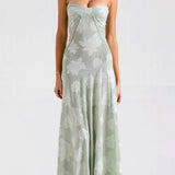Women's Slip Maxi Dress - Wedding Guest Elegance | Summer - Mint Green