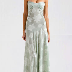 Women's Slip Maxi Dress - Wedding Guest Elegance | Summer - Mint Green