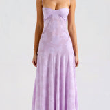 Women's Slip Maxi Dress - Wedding Guest Elegance | Summer - Purple