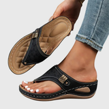 Women's Slip-On Flat Sandals - Lightweight Summer Style - Black
