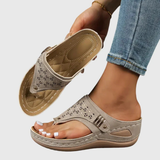 Women's Slip-On Flat Sandals - Lightweight Summer Style - Khaki