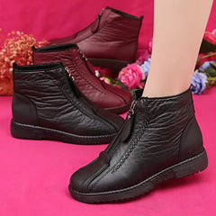 Women's Slip-Resistant Fleece-Lined Leather Ankle Boots | Winter