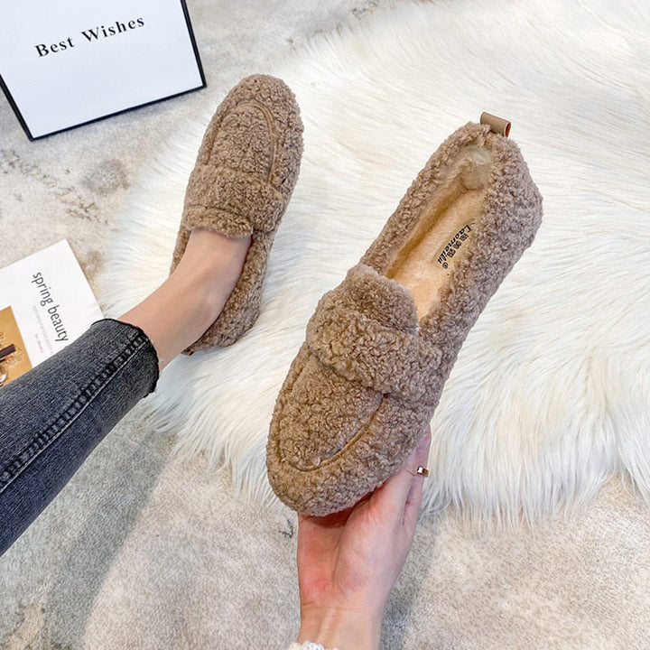 Women's Slippers | Relaxed | Slip-On | Winter - Khaki