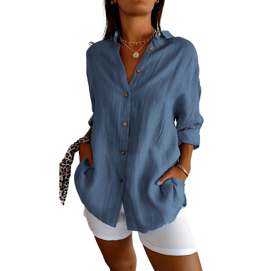 Women's Soft Blouse - Comfortable Everyday Style | Spring - Navy