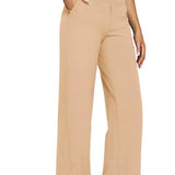 Women's Soft Jersey Pants - Straight Leg Comfort | Spring - Apricot