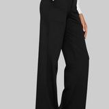 Women's Soft Jersey Pants - Straight Leg Comfort | Spring - Black