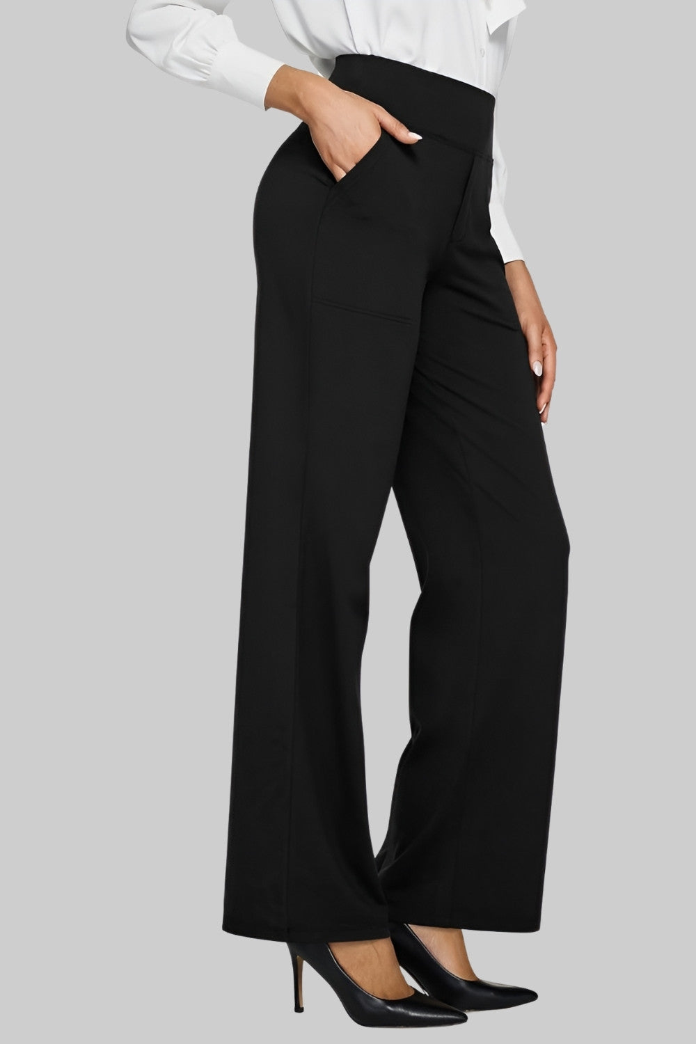 Women's Soft Jersey Pants - Straight Leg Comfort | Spring - Black