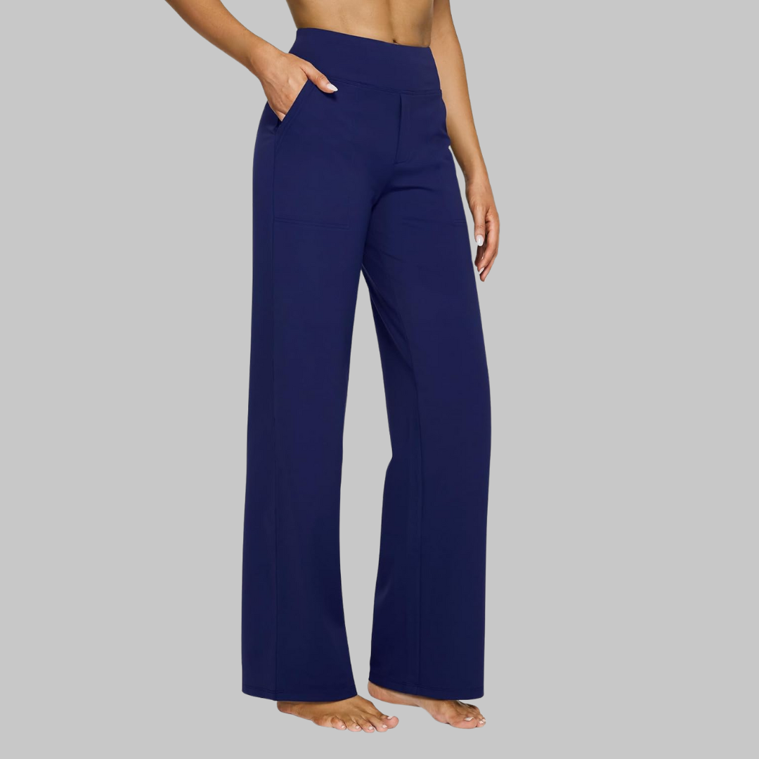 Women's Soft Jersey Pants - Straight Leg Comfort | Spring - Blue