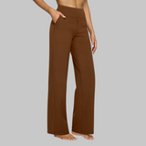Women's Soft Jersey Pants - Straight Leg Comfort | Spring - Brown