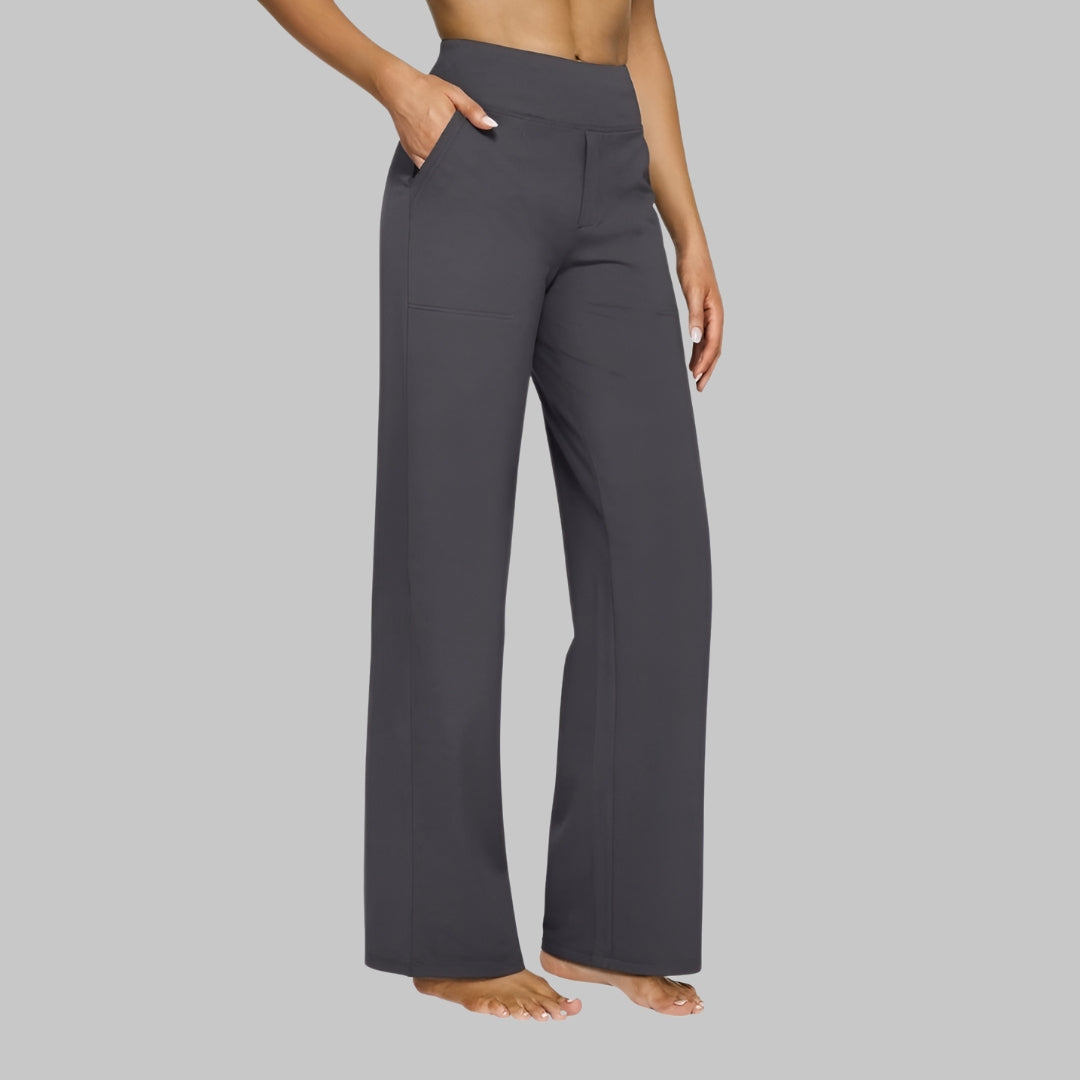 Women's Soft Jersey Pants - Straight Leg Comfort | Spring - Grey