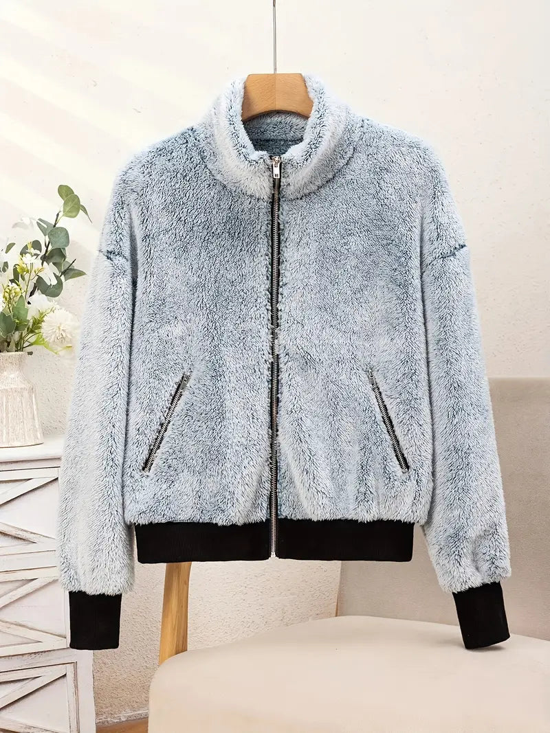 Women's Soft Teddy Bomber Jacket - Malachite Green | Fall