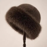 Women's Soft-Trim Beanie Hat - Elegant Knit | Winter - Brown