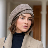 Women's Soft Wool Beret - Classic Round Hat | Autumn - Brown