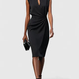 Women's Sophisticated Dress - Elegant Silhouette | Summer - Black