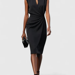 Women's Sophisticated Dress - Elegant Silhouette | Summer - Black