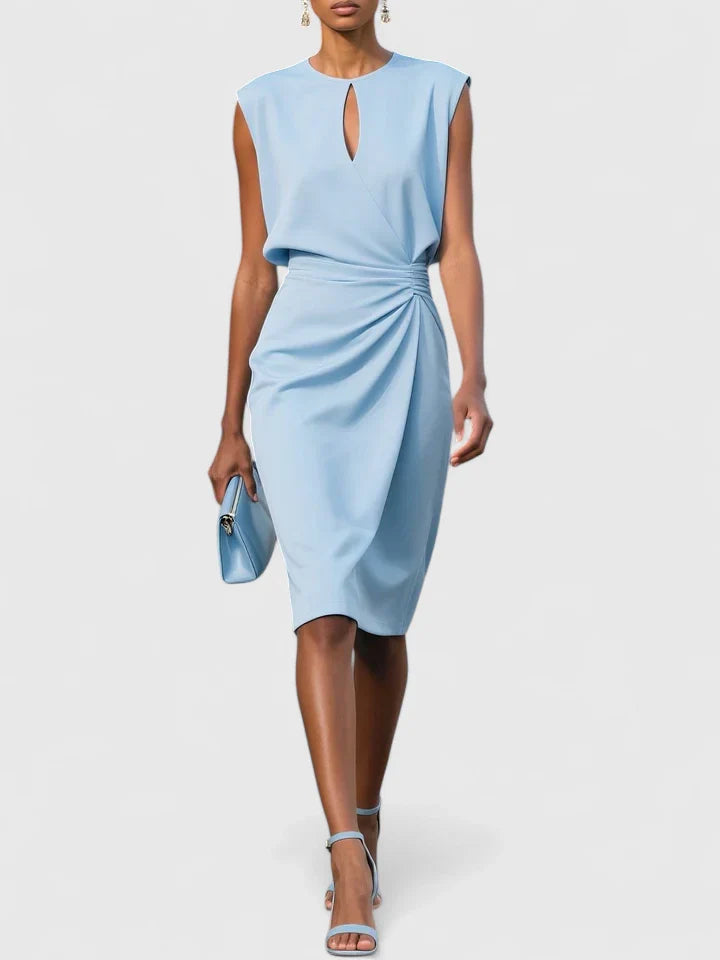 Women's Sophisticated Dress - Elegant Silhouette | Summer - Light Blue