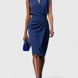 Women's Sophisticated Dress - Elegant Silhouette | Summer - Navy
