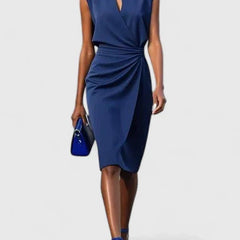 Women's Sophisticated Dress - Elegant Silhouette | Summer - Navy