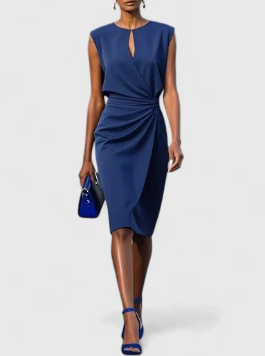 Women's Sophisticated Dress - Elegant Silhouette | Summer - Navy