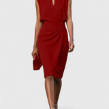 Women's Sophisticated Dress - Elegant Silhouette | Summer - Red