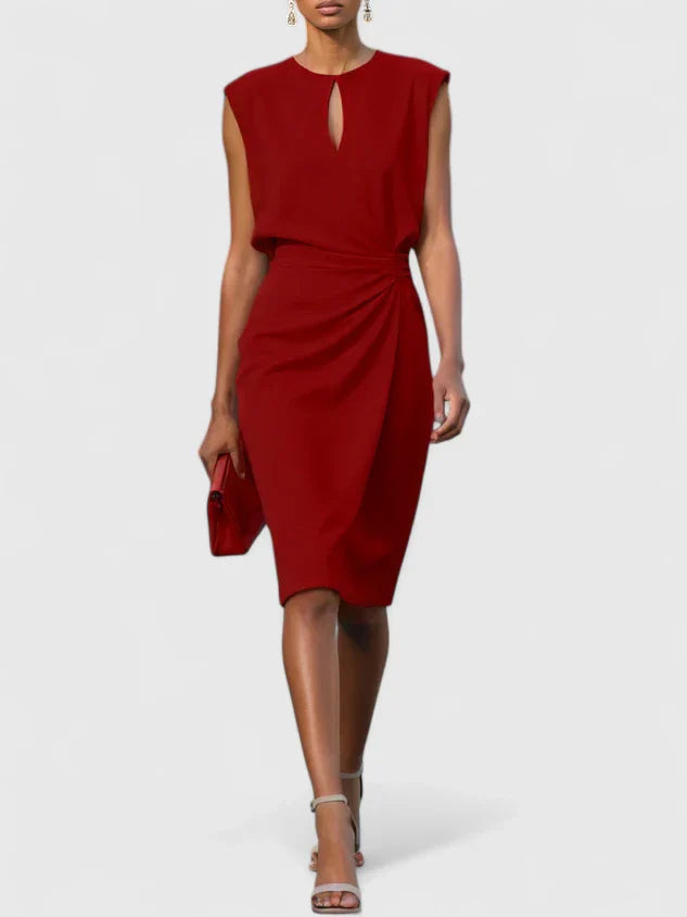Women's Sophisticated Dress - Elegant Silhouette | Summer - Red