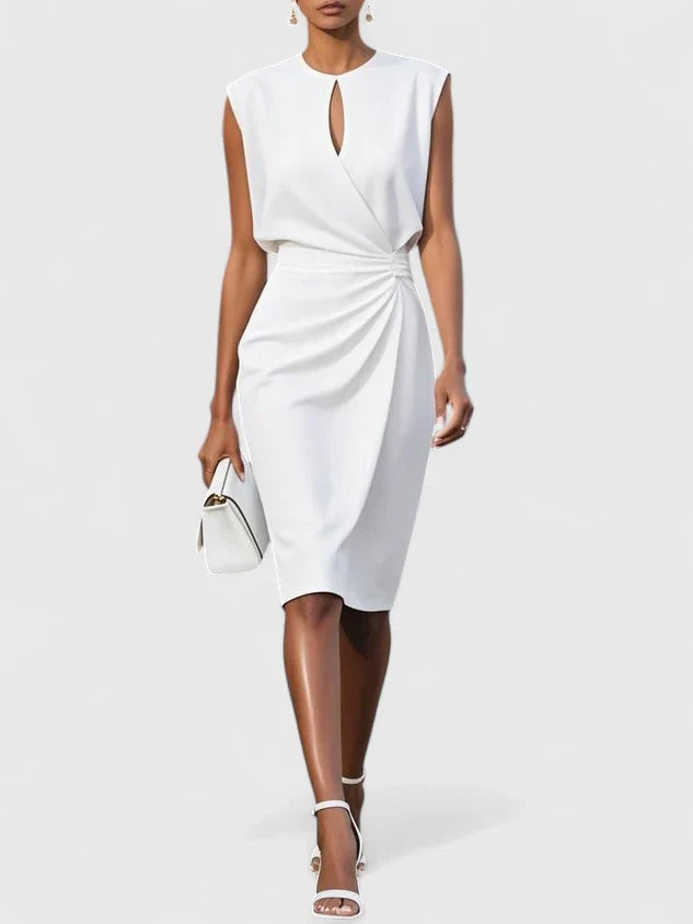 Women's Sophisticated Dress - Elegant Silhouette | Summer - White