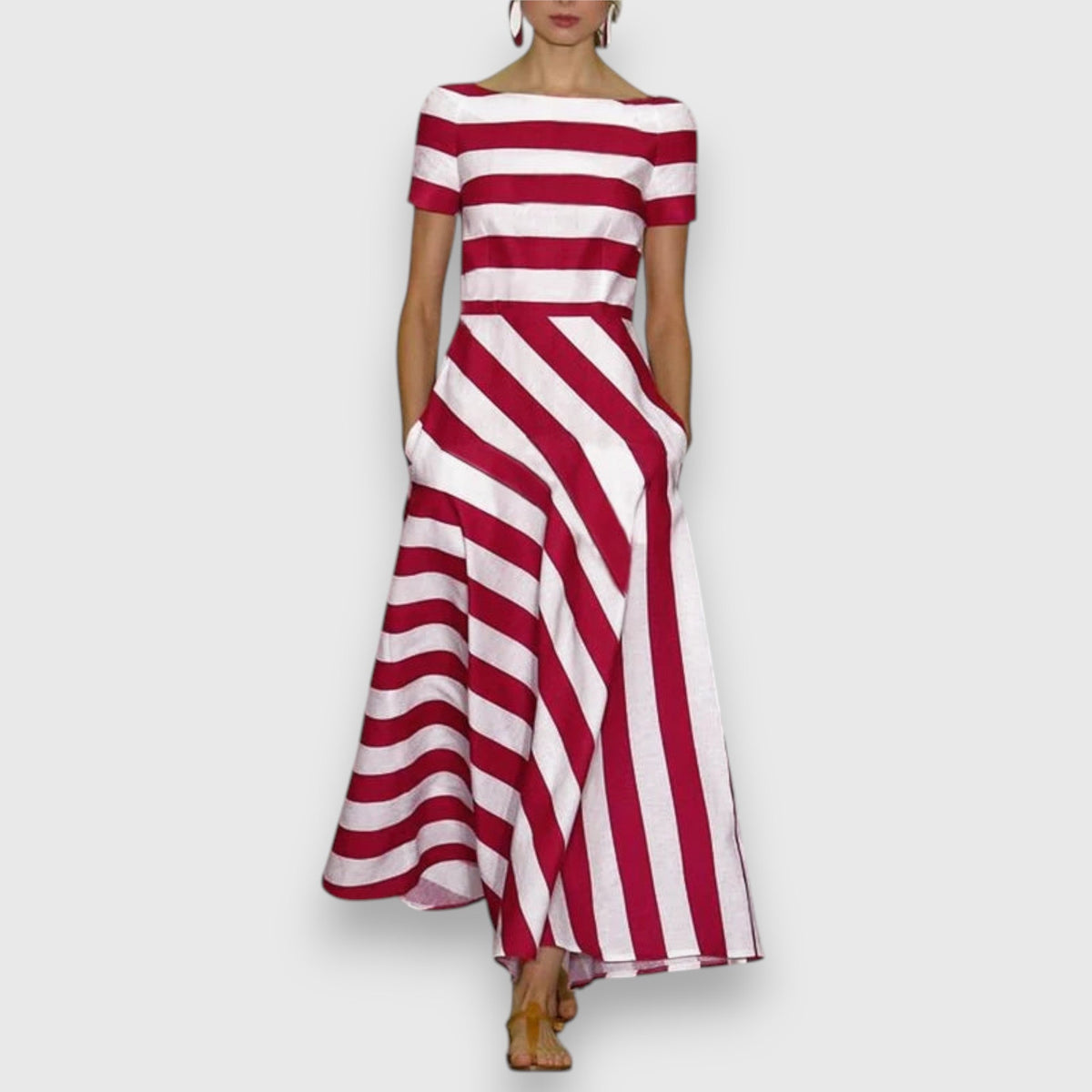 Women's Sophisticated Dress - Elegant Versatile Style | Spring - Red