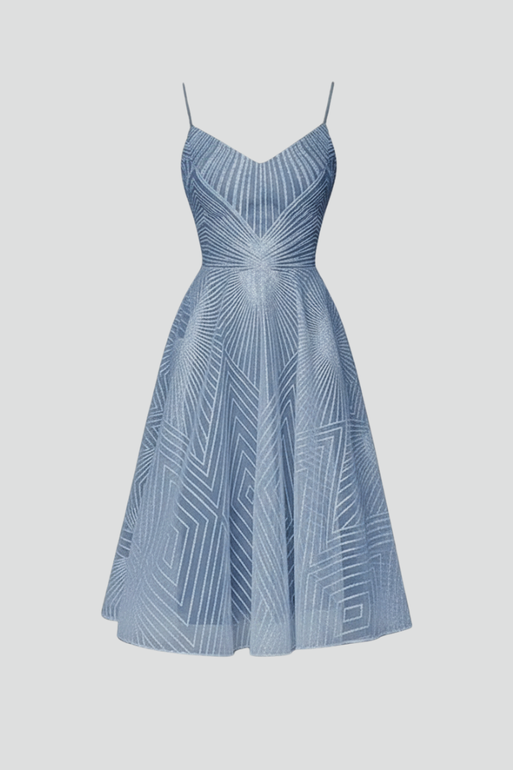 Women's Spaghetti Strap A-Line Midi Dress - Elegant Fit | Spring