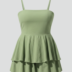 Women's Spaghetti Strap Flared Mini Dress - Summer