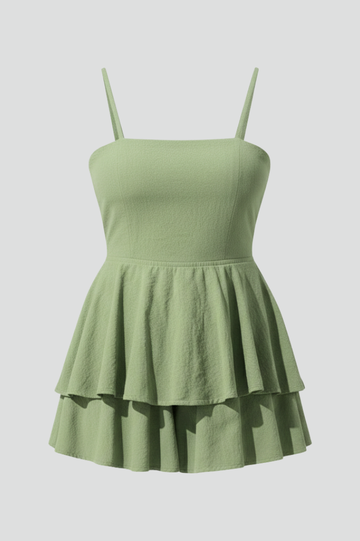 Women's Spaghetti Strap Flared Mini Dress - Summer