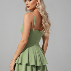 Women's Spaghetti Strap Flared Mini Dress - Summer