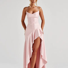 Women's Spaghetti Strap Wedding Guest Dress - Elegant Midi | Summer