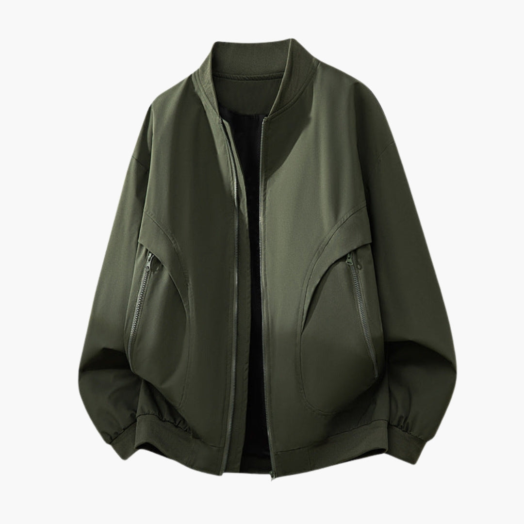 Women's Sport Bomber | Zip Pocket | Spring - Military Green