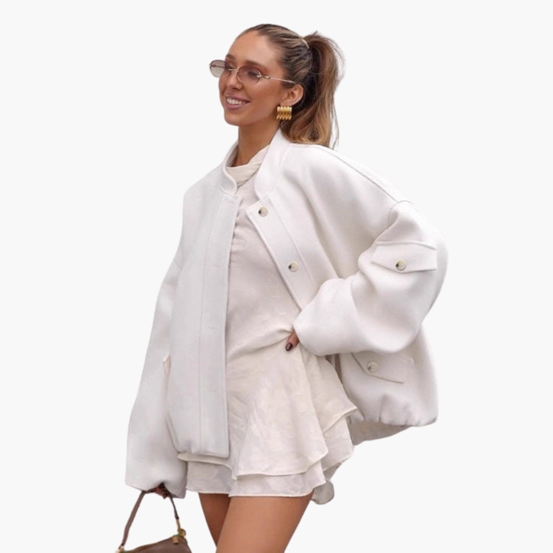 Women's Stand Collar Bomber | Roomy Fit | Spring