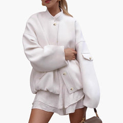 Women's Stand Collar Bomber | Roomy Fit | Spring