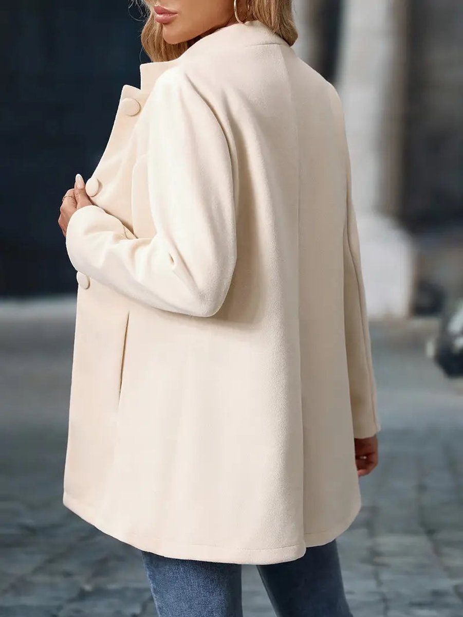 Women's Stand-Collar Longline Blazer Coat - Tailored Fit | Autumn