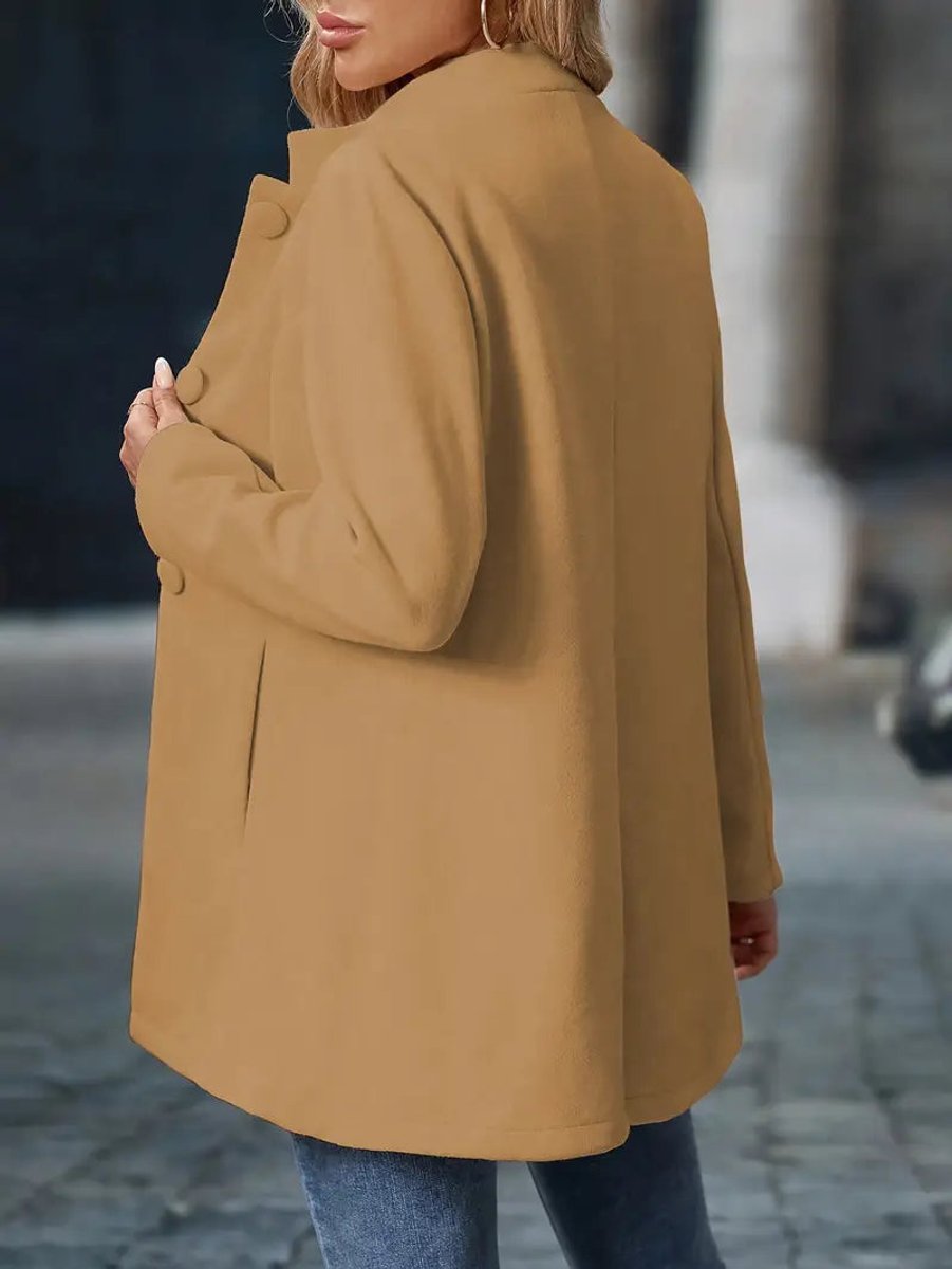 Women's Stand-Collar Longline Blazer Coat - Tailored Fit | Autumn