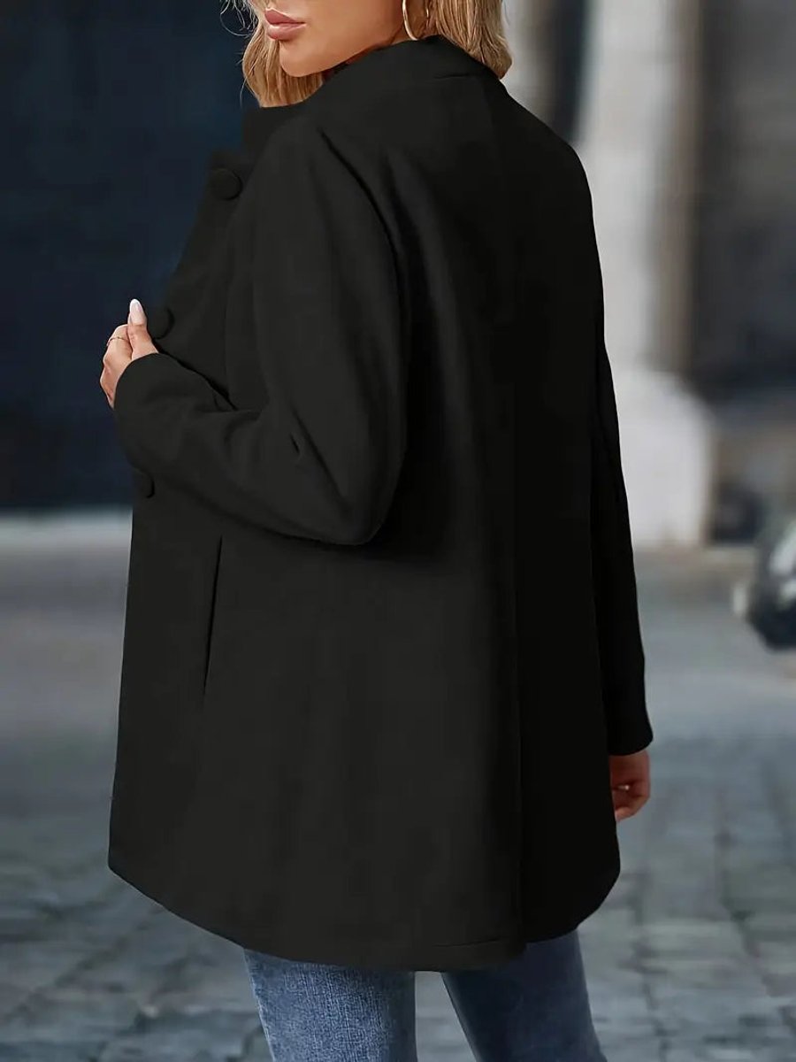 Women's Stand-Collar Longline Blazer Coat - Tailored Fit | Autumn