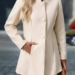 Women's Stand-Collar Longline Blazer Coat - Tailored Fit | Autumn