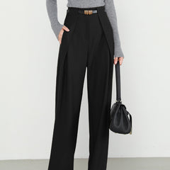 Women's Straight Leg Pants - Classic Everyday Style | Autumn - Black