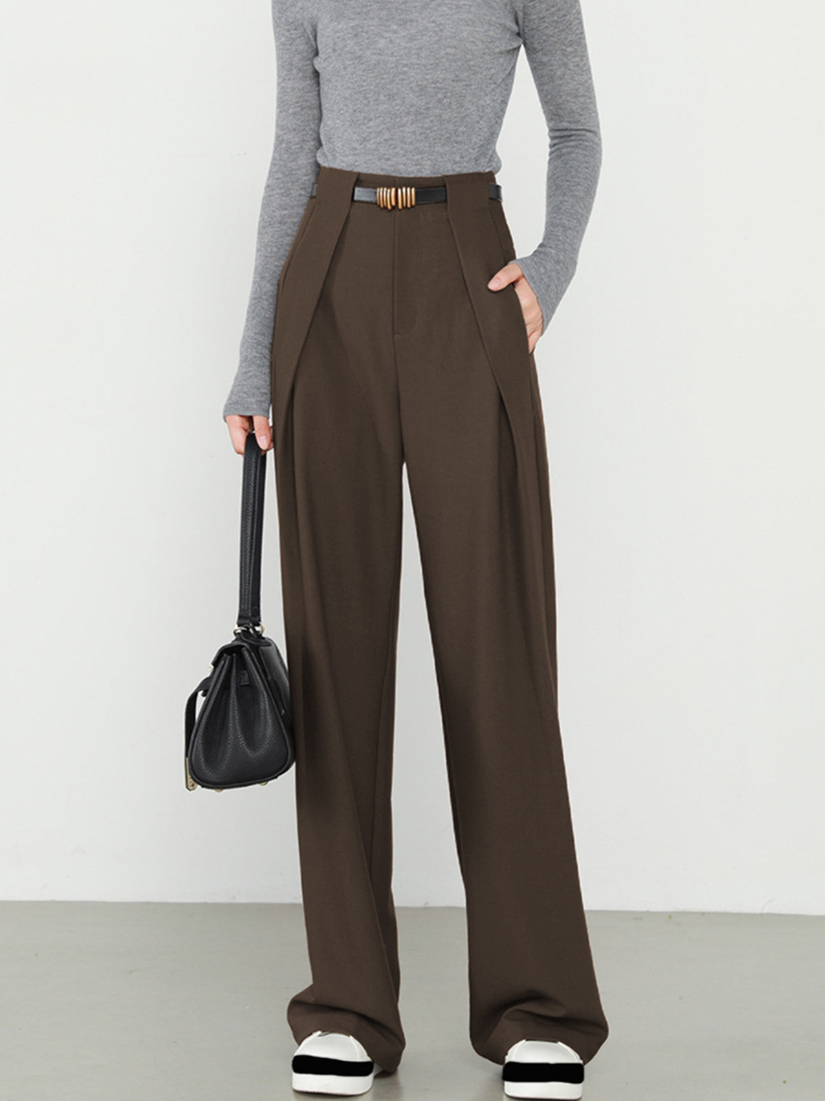 Women's Straight Leg Pants - Classic Everyday Style | Autumn - Brown